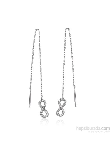 Gumush Gümüş Sonsuzluk Zincir Küpe