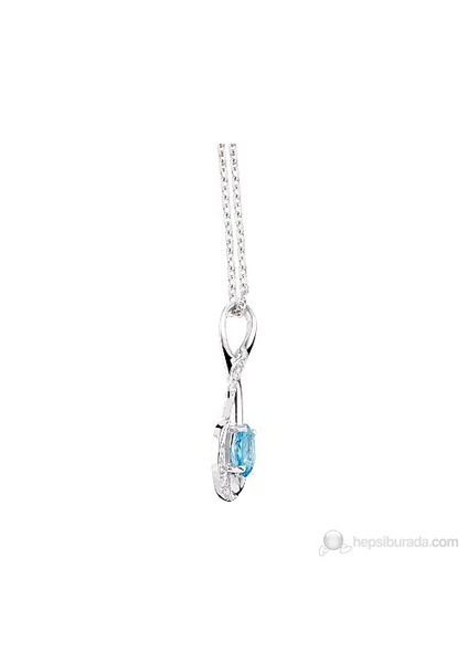 0.07 Karat Pırlanta 0.76 Karat Mavi Topaz Pırlanta Kolye GMY035 fiyatları