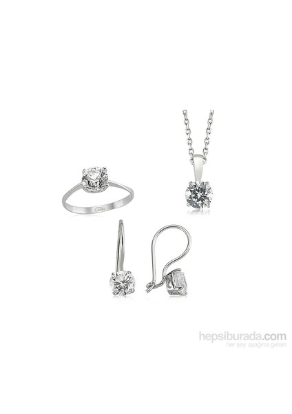 Tek Taş Gümüş Set 438161