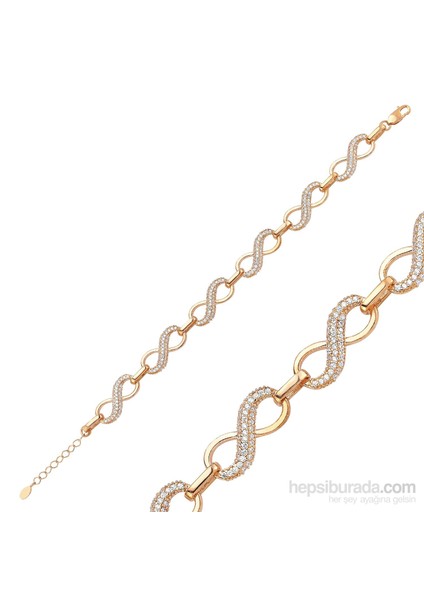 Gumush Gümüş Rose Sonsuzluk Bileklik