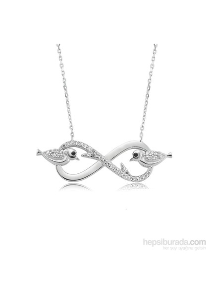 Bayan Lili Sonsuzluk Çalıkuşu Gümüş Kolye