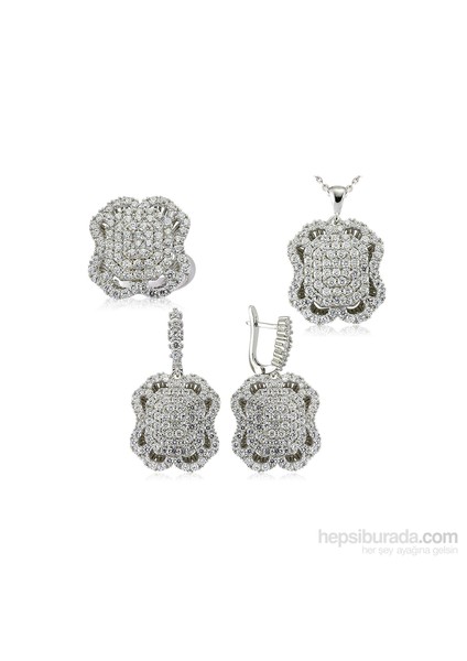 Tozlu Gümüş Zirkon Taşlı Set 438329