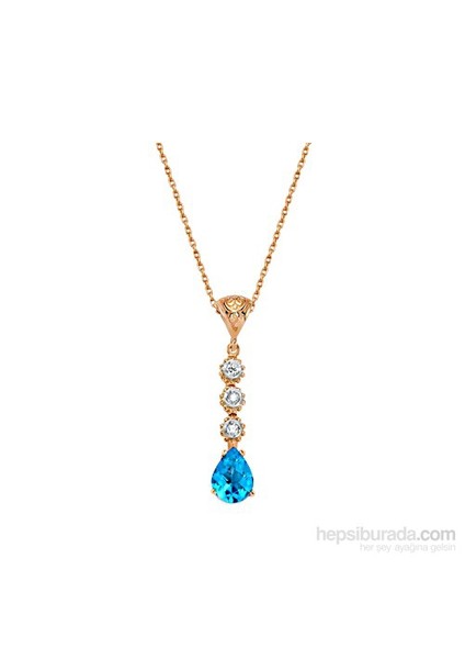 0.05 Karat Pırlanta 1.25 Mavi Topaz Kolye gzkl128 fiyatları