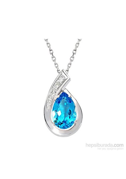 0.04 Karat Pırlanta 3.65 Mavi Topaz Damla Kolye Gzkl129 fiyatları