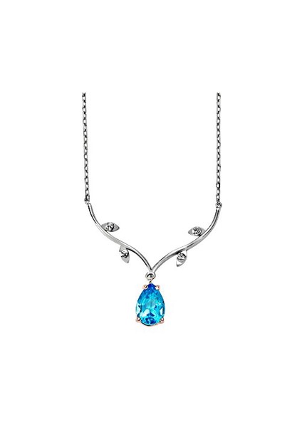 0.05 Karat Pırlanta 2.58 Mavi Topaz Pırlanta Kolyegzkl134 fiyatları