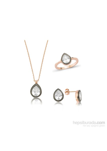 Gümüş Rose Damla Set 438301