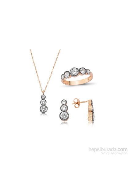 Gümüş Pırlanta Taşlı Üçtaş Set 438303