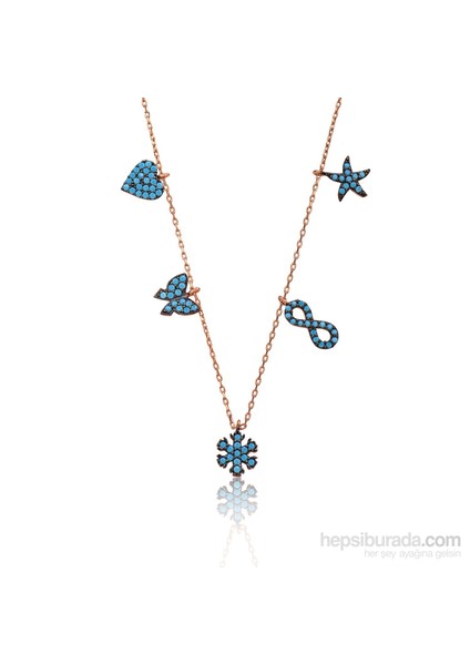 Gumush Gümüş Firuze Taşlı Şans Kolyesi fiyatları