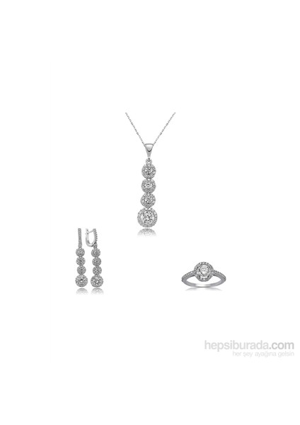 Gümüş Sıralı Dört Taş Set 438262