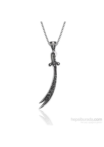 Bayan Lili Gümüş Zülfikar Kılıcı Kolye