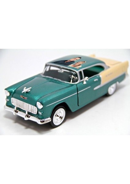 Kişiye Özel Lisanslı 1 1:24 1955 Chevy Bel Air Model Araba Yeşil