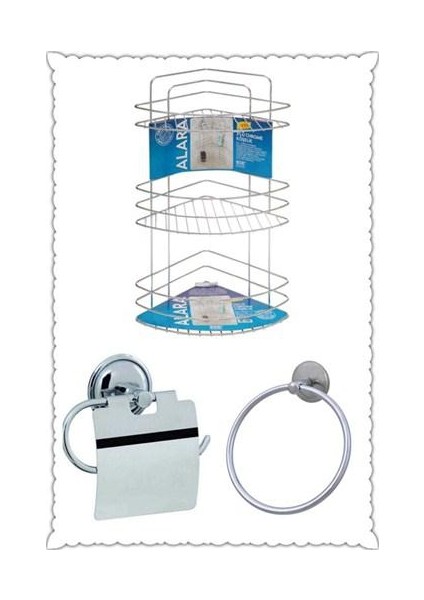 Üçlü Şampuanlık + Banyo Aksesuar Seti