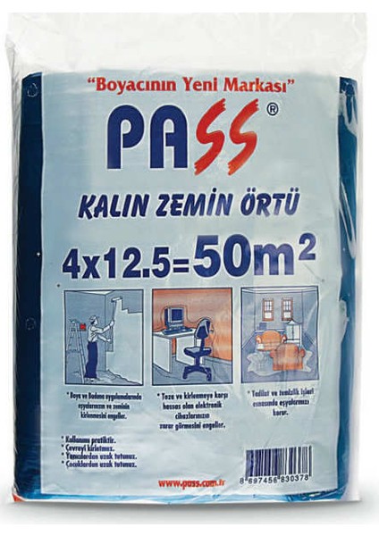 Kalın Koruma Örtü Naylon 50 m2 (4 mt x 12.5 mt)