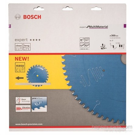 Bosch - Expert Serisi Çoklu Malzeme İçin Daire Testere Bıçağı - 300 X 30 X 2,4 Mm, 96 Diş