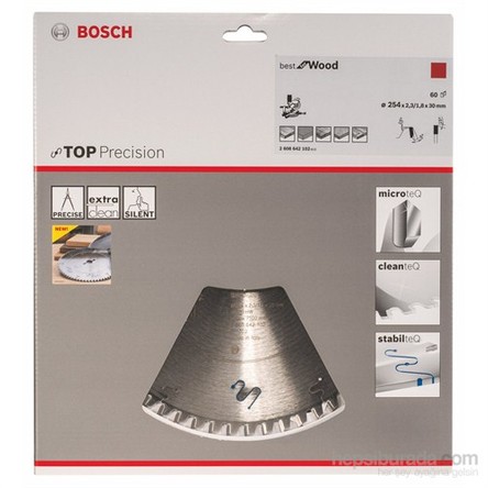 Bosch - Best Serisi Hassas Kesim Ahşap İçin Daire Testere Bıçağı - 254 X 30 X 2,3 Mm, 60 Diş