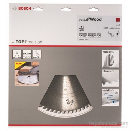 Bosch - Best Serisi Hassas Kesim Ahşap İçin Daire Testere Bıçağı - 305 X 30 X 2,3 Mm, 72 Diş