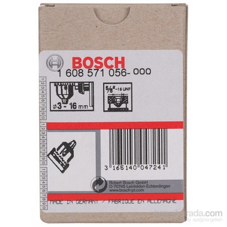 Bosch - Anahtarlı Mandrenler 16 Mm'Ye Kadar - 3 – 16 Mm, 5/8" - 16
