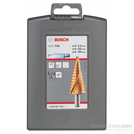 Bosch - 3 Parçalı Hss-Tin Kademeli Matkap Ucu Seti - 4-12: 4-20: 6-30 Mm