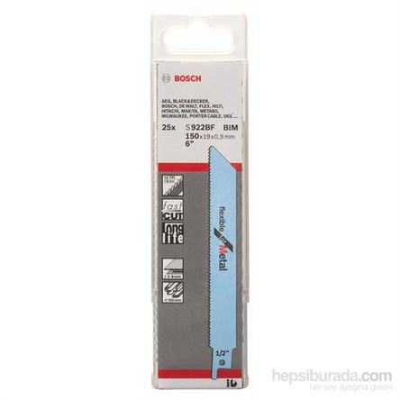 Bosch - Flexible Serisi Metal İçin Tilki Kuyruğu Bıçağı S 922 Bf - 25'Li Paket