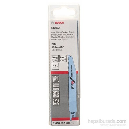 Bosch - Progressor Serisi Metal İçin Tilki Kuyruğu Bıçağı S 123 Xf - 25'Li Paket