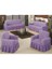 Bürümcük Maxi Koltuk Örtüsü Takımı (3+3+1+1) - Lila 1