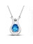 925 Ayar 4,3 Gr 0,06 Karat Pırlanta 2,7 Karat Mavi Topaz, Altın Kaplamalı Pırlanta Mavi Topaz 'Seni Seviyorum' Kolye (GK00118) 1