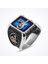 Osmanlı Tuğrası Mavi Mineli Taşsız Gümüş Erkek Yüzük 1