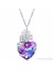 Mor Swarovski® Taşlı Gümüş Kalp Kolye 1