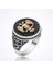 Selçuklu Kartalı Siyah Zirkon Taşlı Gümüş Erkek Yüzük 1