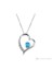 0.04 Karat Pırlanta 0.95 Karat Mavi Topaz Pırlanta Kalp Kolye GMY082 1