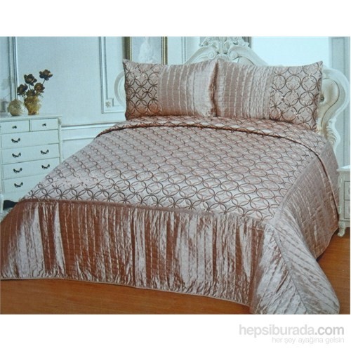 Almila Home Saten Pullu Yatak Örtüsü1001 Bordo Krem Fiyatı