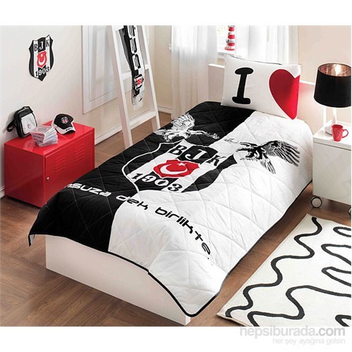 Taç Lisanslı Yatak Örtüsü Beşiktaş Kartal Logo Fiyatı