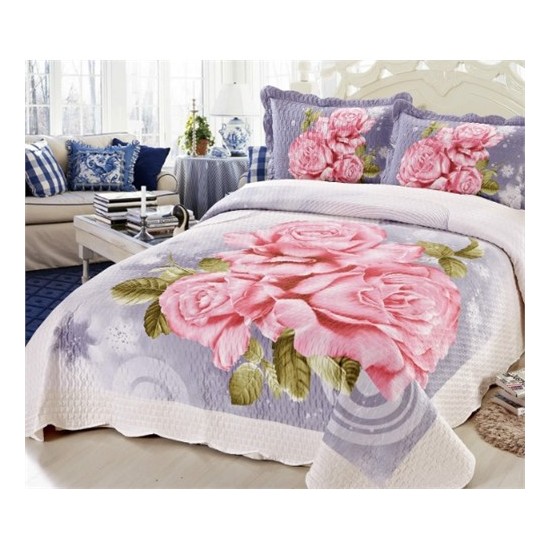 Cotton House Home Collection Çift Kişilik 3D Yatak Örtüsü