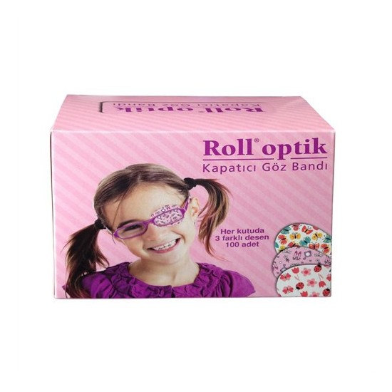 Roll Optik 100 Adet Göz Kapama Bandı Kız Çocuk 3 Desenli