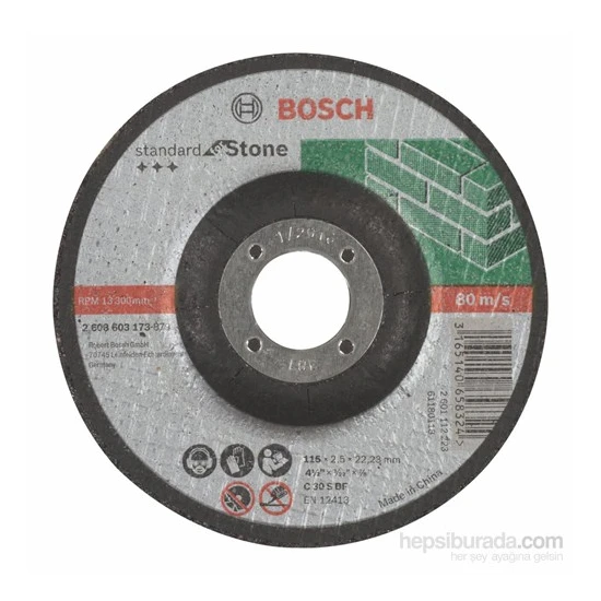 Bosch  - Standard Seri Taş İçin Bombeli Kesme Diski (Taş) - C 30 S Bf, 115 Mm, 22,23 Mm, 2,5 Mm