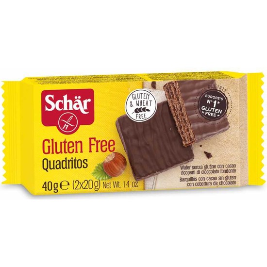 Schar Quadritos 2x20g Siyah Çikolata Kaplı Gofret