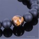 Takıcadde Gerçek Siyah Mat Oniks Kaplan Gözü Doğal Taş Bileklik