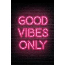 Honey Concept Good Vibes Only Neon LED Duvar Yazısı Dekoratif Duvar Aydinlatmasi Gece Lambası