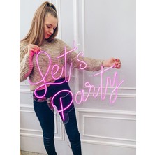 Honey Concept Lets Party Neon LED Duvar Yazısı Dekoratif Duvar Aydinlatmasi Gece Lambası