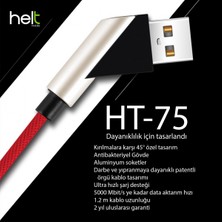 Helt Ht-75 Ip Örgü Lightning (8 Pin) 100 cm Lightning Data Kablo