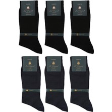 La Pescara La'pescara Ultra Lüks 6'lı Siyah Füme Bambu Klasik Erkek Çorap Set Crp