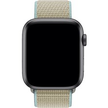 Coverzone Apple Watch 44MM Uyumlu Kayış Spor Loop Kordon Yeşil Kahve