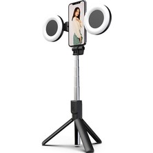 Exeo LED Halka Işık Kumandalı Universal Selfie Çubuğu Tripod