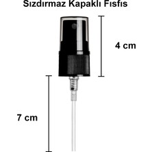 Afracam 50 cc Şeffaf Sprey Kapaklı 50 ml Siyah Fısfıs Kolonya Dezenfektan Cam Şişe 6 Adet