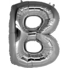 Parti Sürprizi B Harfi Gümüş Renk Folyo Balon 100 cm