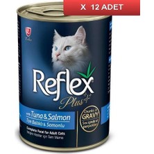 Reflex Plus Tuna ve Somonlu Soslu Kedi Konservesi 400 gr (12 Tane)