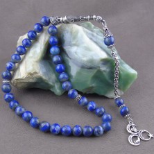 Tesbih Rüyası 925 Ayar Gümüş Tasarımlı Doğal Lapis Taşı Tesbih