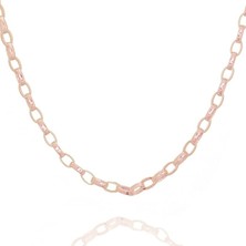 Takı Depo Oval Doch Model Gümüş Zincir 60 Mikron Kalınlık