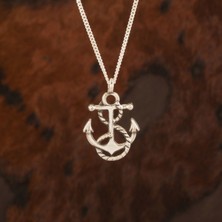 Takı Depo Gemi Çapası Model Gümüş Kolye