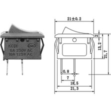 Alkatronik 2 Pin On Off Anahtar Switch Mini Buton 5A 220V Ac 10A 125V Kcd1